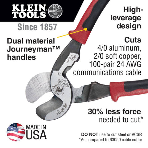 Klein Tools J63225N High-Leverage Cable Cutter