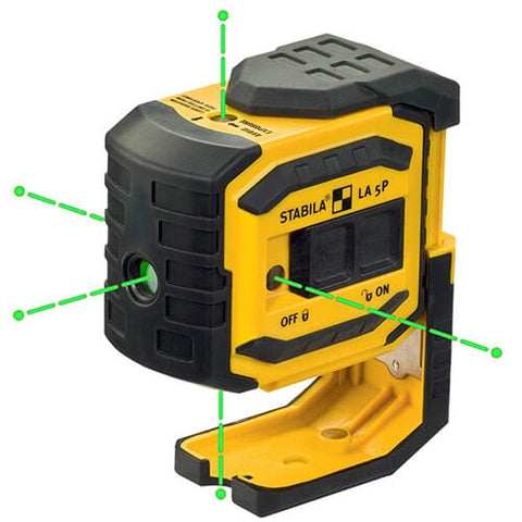 Stabila 03165 LA-5P Green 5 Point Laser Level Tool Set