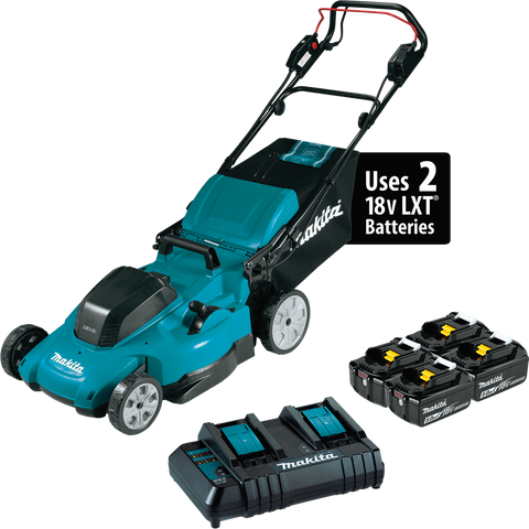 36V (18V X2) LXTÃ‚Â® 19" Self-Propelled Lawn Mower Kit, 4 ea. BL1850B battery, dual port charger (5.0Ah)