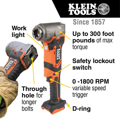 Klein BAT20LW1 90-Degree Impact Wrench Kit