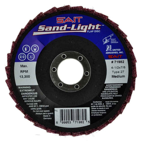 Sait 71982 4-1/2" x 7/8" Sand-Light Flap Disc Medium