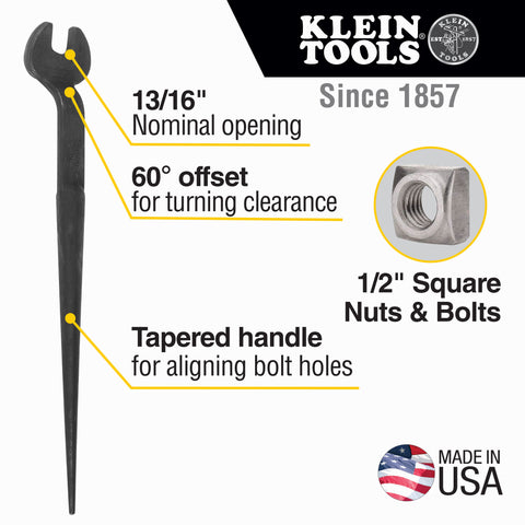 Klein 3220 Erection Wrench, 1/2 Inch Bolt