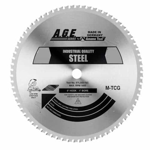 Age Saw Blades Stl355-72 Age Steel 14"X72T 1" Bore Saw