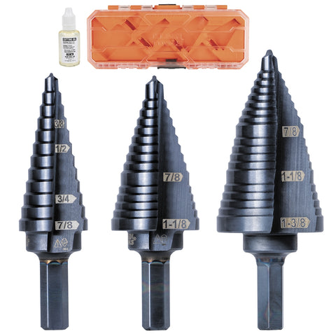 Klein Tools KTSBSPRO Premium Hex Step Bit Set, 3 Pc