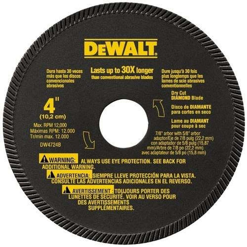 Dewalt Dw4725 4-1/2" High Performance Masonry Blade