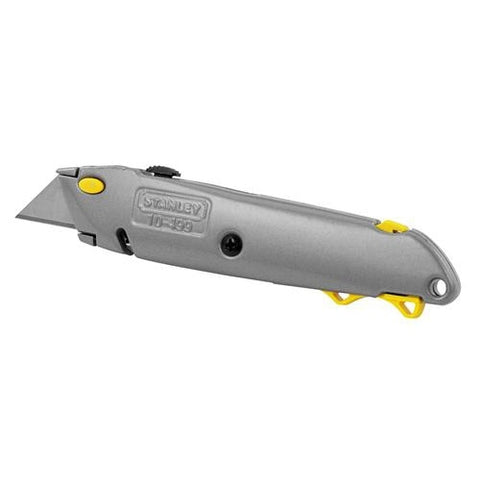 Stanley 6-3/8 in. Quick-Change Utility Knife with Retractable Blade and Twine Cutter Silver