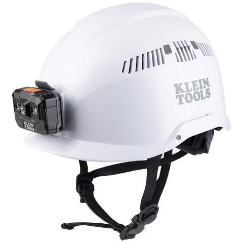 Klein 60150 Safety Helmet, Vented-Class C, Headlamp