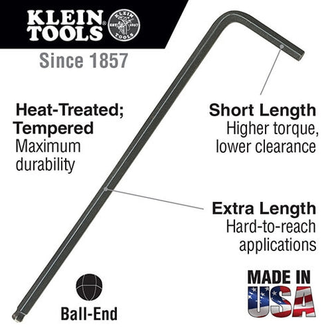 Klein BL8 1/8 in. Hex Key L-Style Ball End