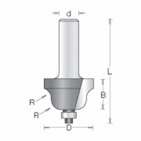 Amana Tool 49206 Roman Ogee 1/4 Radius. 1/2 Shank