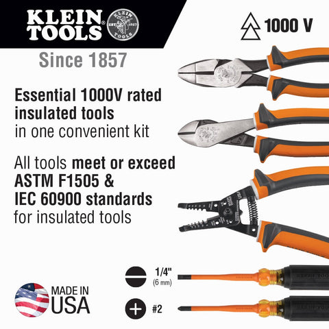 Klein 94130 1000V Insulated Tool Kit 5 Piece