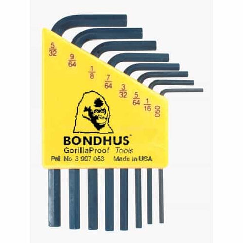 Bondhus 12232 Hex L-Wrench .050-5/32, 8 Tools Hlx8S