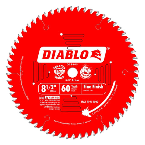 Diablo Tools 8-1/2" X 60-Teeth Fine Finish Saw Blade For Wood