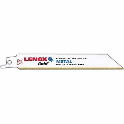 Lenox Gold Power Arc Reciprocating Saw Blade For Thick Metal Medium Metal Cutting 6-Inch 14 Tpi 25-Pack