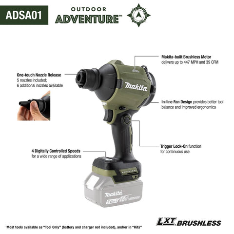 Makita ADSA01Z Outdoor AdventureÃ¢â€žÂ¢ Blower/Inflator