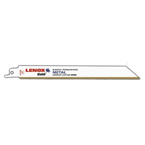 Lenox Gold Power Arc Reciprocating Saw Blade For Medium Metal Sheet Metal Cutting 8-Inch 18 Tpi 5-Pack