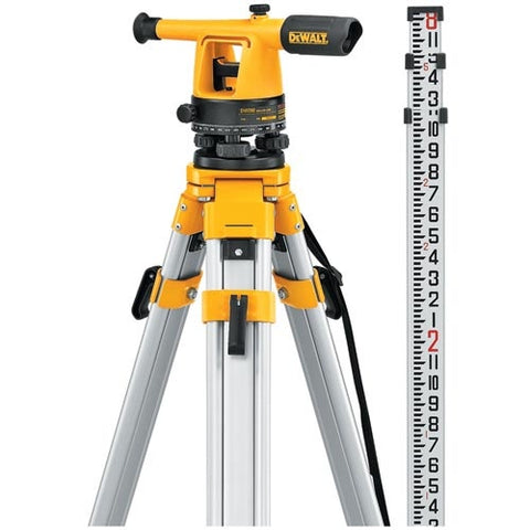 Dewalt Dw090Pk 20X Builders Level Package - Includes Tripod, Grade Rod, Plumb Bob, Kit Box