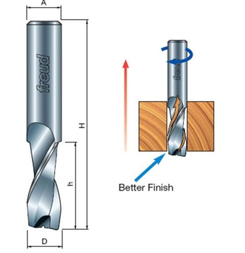 Freud Tools 3/8" (Dia.) Up Spiral Bit With 3/8" Shank