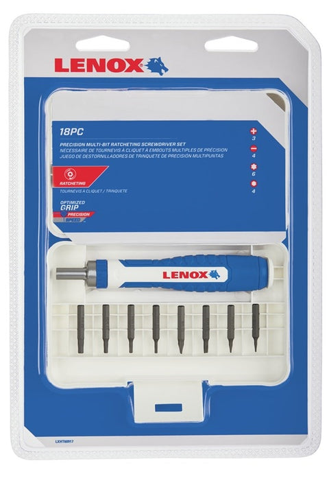 Lenox LXHT60917 18 PC Precision Multi-Bit Ratcheting Screwdriver Set