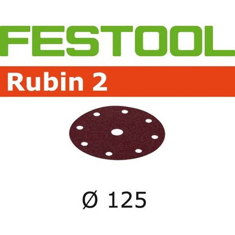 Festool 499096 P100 Grit Rubin 2 Abrasives for RO 125 / ETS 125 Pack of 50