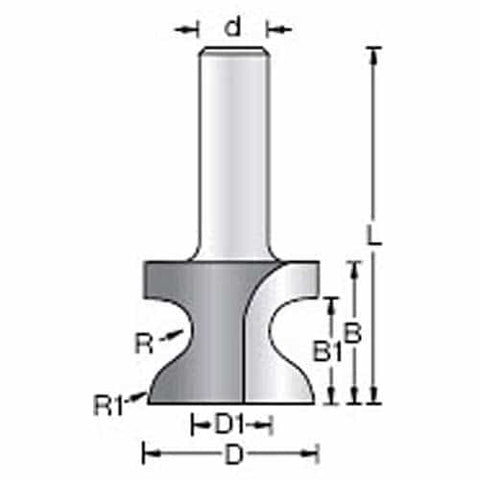 Amana Tool 53822 Window Sill Edge 1-1/4 Diameterm