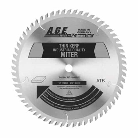 Age Saw Blades Md12-106Tb Thin Miter 12"X100T Atb 1"Bore