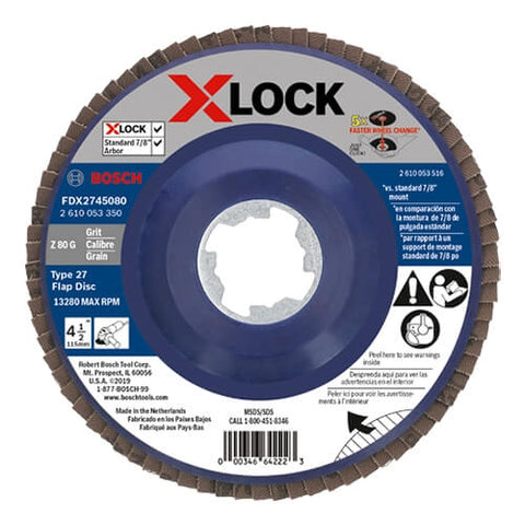 Bosch FDX2745080 4-1/2 In. X-LOCK 80 Grit Flap Disc